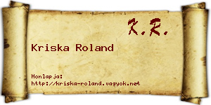 Kriska Roland névjegykártya